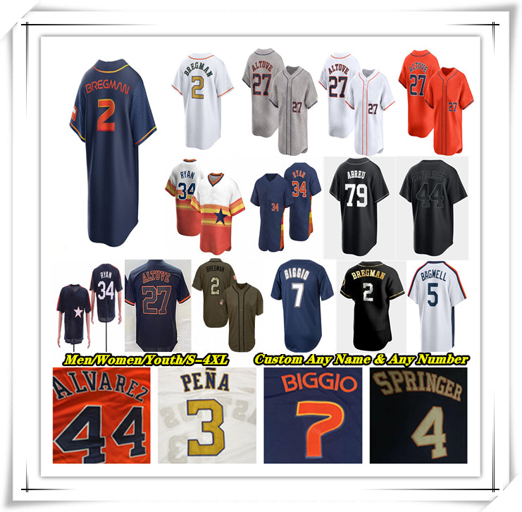 Custom Baseball Jerseys Yainer Diaz Mauricio Dubon Jon Singleton Cristian Javier Ronel Blanco Hunter Brown Grae Kessinger ASTROS Women Youth 4XL