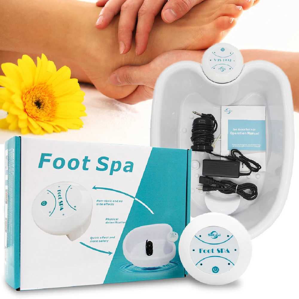Detox Ion Electric Mini Foot Spa Bath Massager Machine FootBath Cleanse Footspa Vibrating Whirlpool Care Arrays Aqua Health Therapy W250826