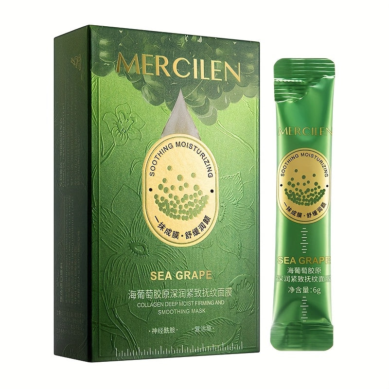 TEMU 10pcs (10pcs Each) Alcohol-free Hydrating Facial Masks - With Sea Grape, Collagen, Aloe Vera & Vitamin E - Deep Moisturizing,, Face Masks For