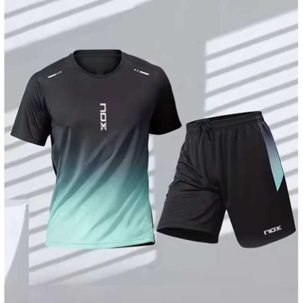 NOX Mens Sports Sports Summer Mens Tennis Sportswear 3D Impresso Camiseta de Crew Crew de mangas curtas Badminton Top X250129