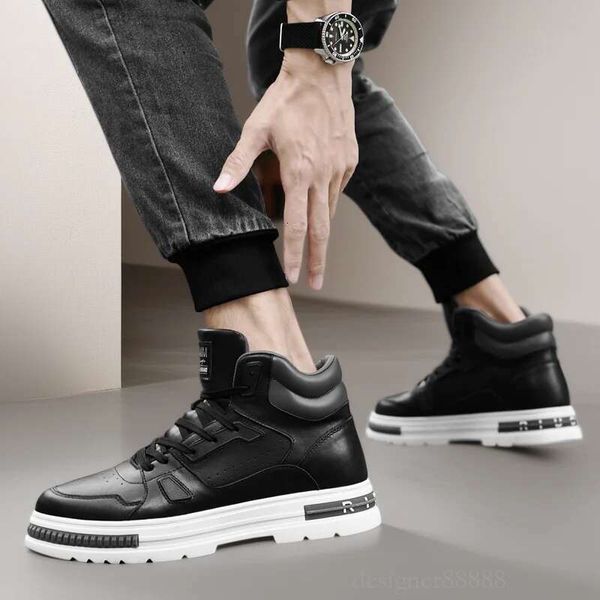 Genuine Leather mens elevator for man invisible 7cm height increasing sports sneakers elevate tall er lift shoes