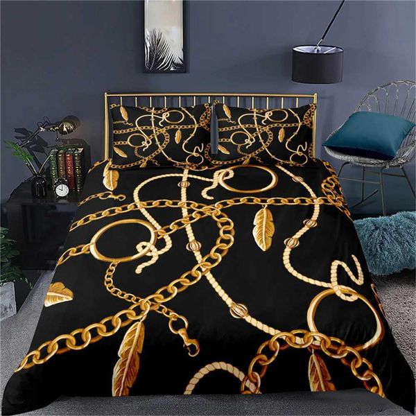 Bedding sets Bedding Set Luxury Duvet Cover Set Home Decor Bed Set Golden Duvet Cover 2-3pcs Comforter Cover with case Full Queen Size T2406