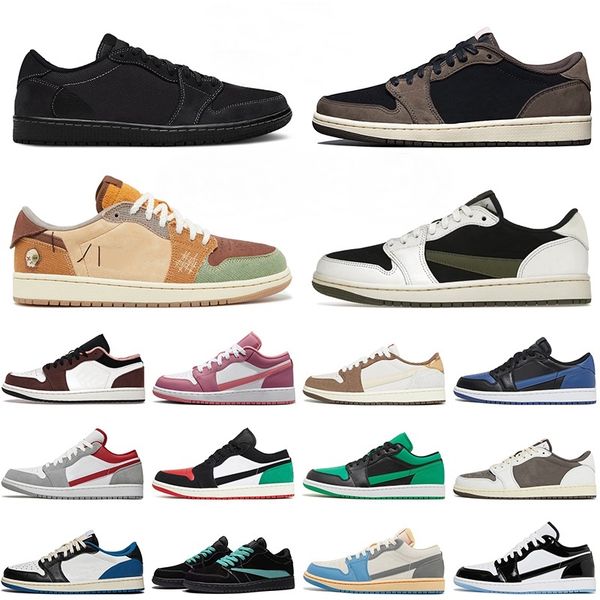 Lucky Green Celtics Space Jam Basketball Shoes 1 low Olive Sail 1s High Mid Washed Heritage Pink Black White Cement Reverse Mocha University