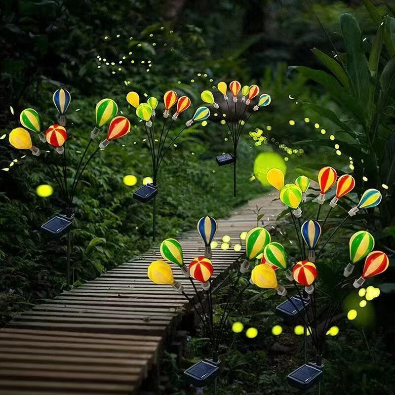 Solar Thermal Balloon LED light Outdoor Garden Lawn Balcony Camping Wind Swing Light