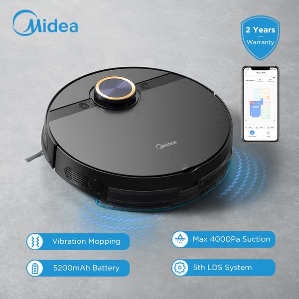 Sweepers Accessories Vacuum Cleaners Midea M7 PRO Cleaner 4000Pa Suction 5200mAh Vibrating Mopping Intelligent ic App Control Smart Home App