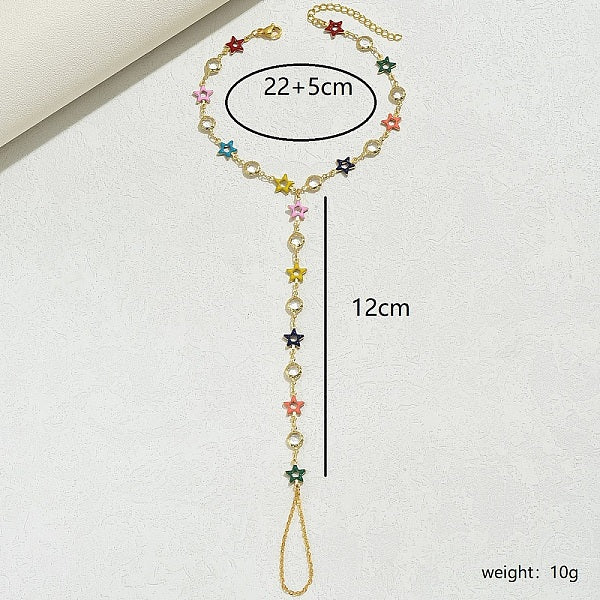 Bohemian Beach Fußkettchen aus Messing mit Stern-Charme