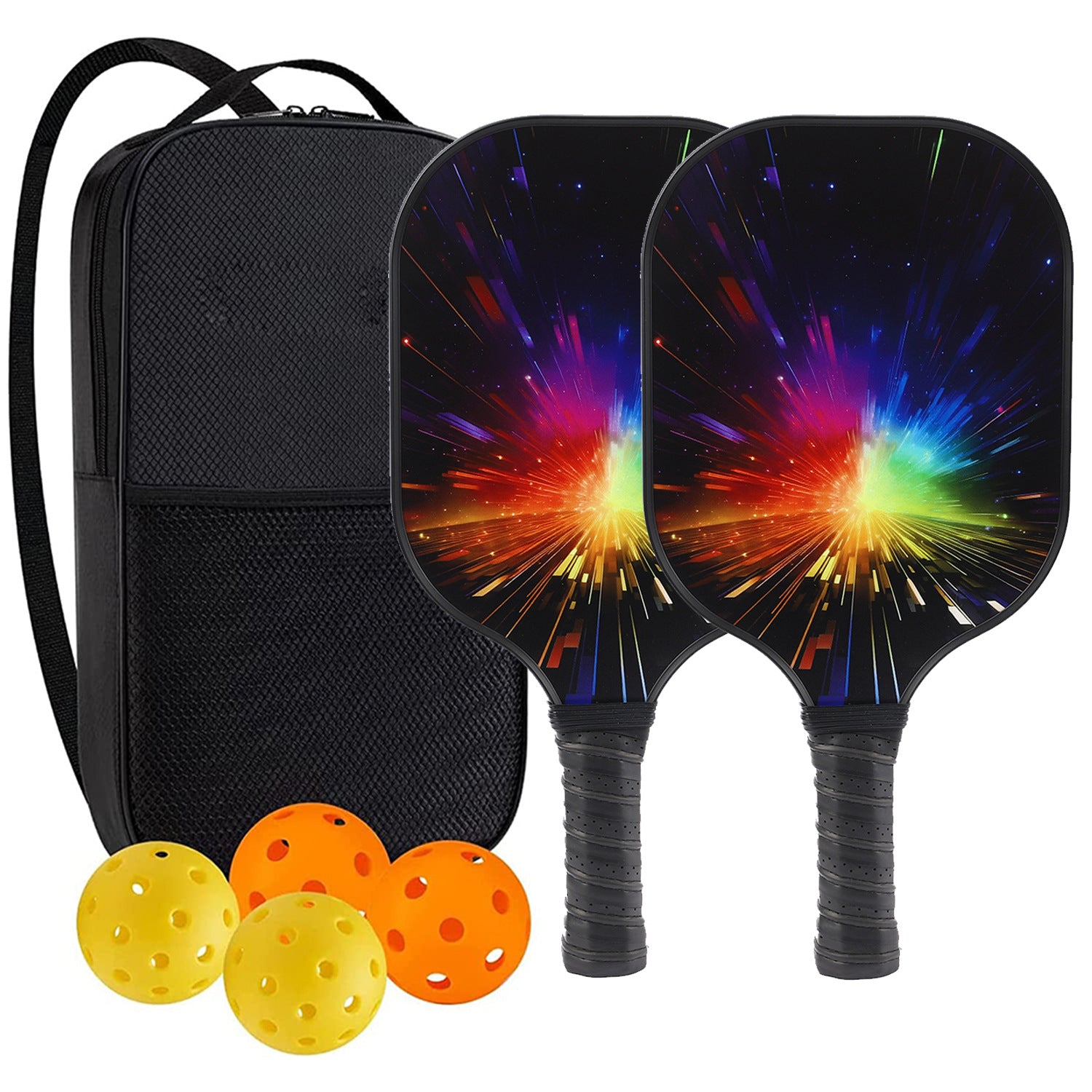 High-Performance Fiberglass Pickleball Paddle for Competitive Outdoors Games 2 Paddle & 4 ball & 1 bag 9937