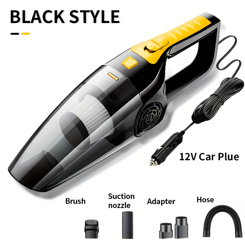 TEMU Car Vacuum Cleaner, Strong Suction 4200pa, 12v Car Vacuum Cleaner, With 13.1 Feet Of Wire 5 Accessories, Washable Hepa, Clean Dust, , Food