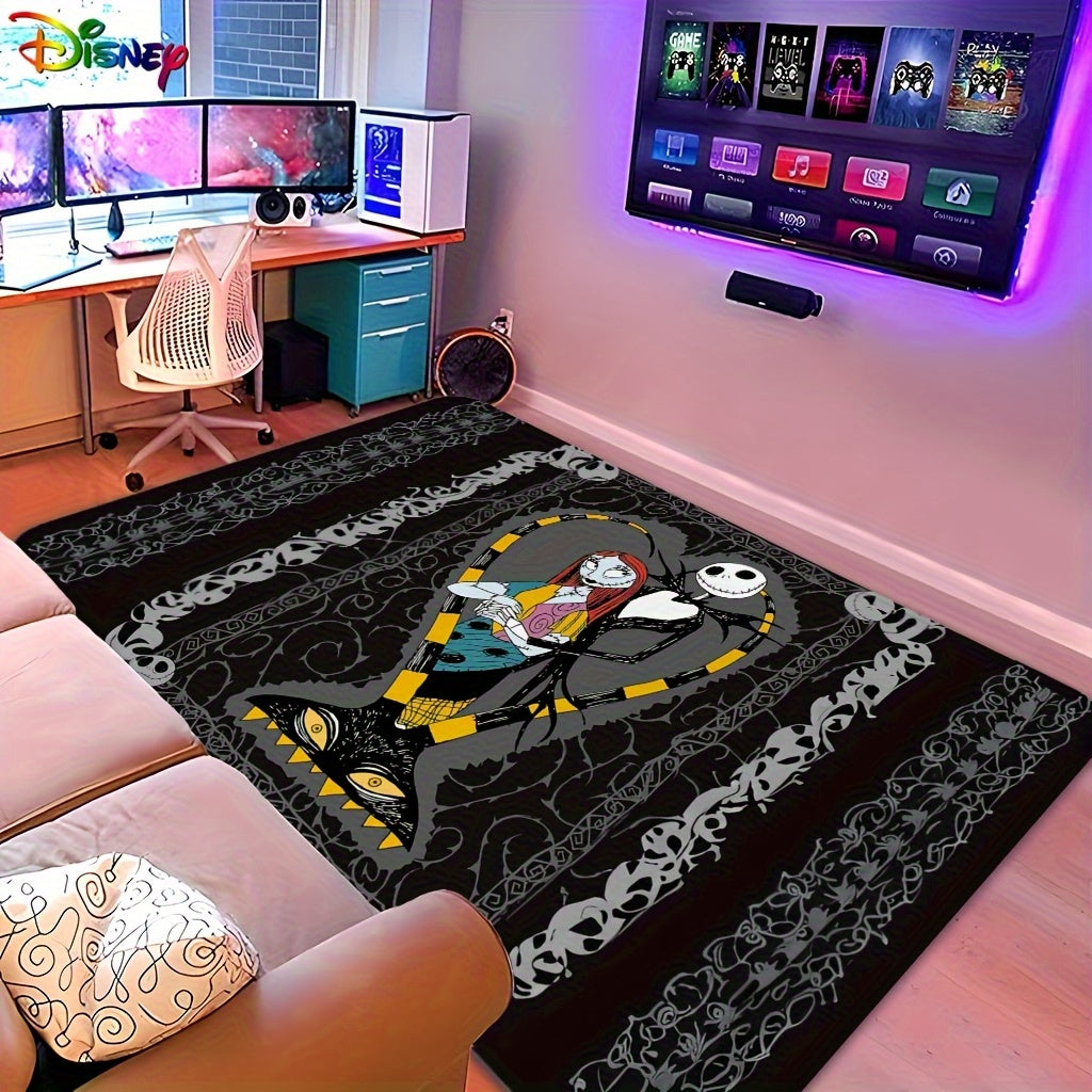 TEMU & Large Area Mat - Soft Non-slip Washable Polyester Mat With Gothic Floral Patterns, Rectangular Floor Mat For Bedroom, Game Room, Home Decor,