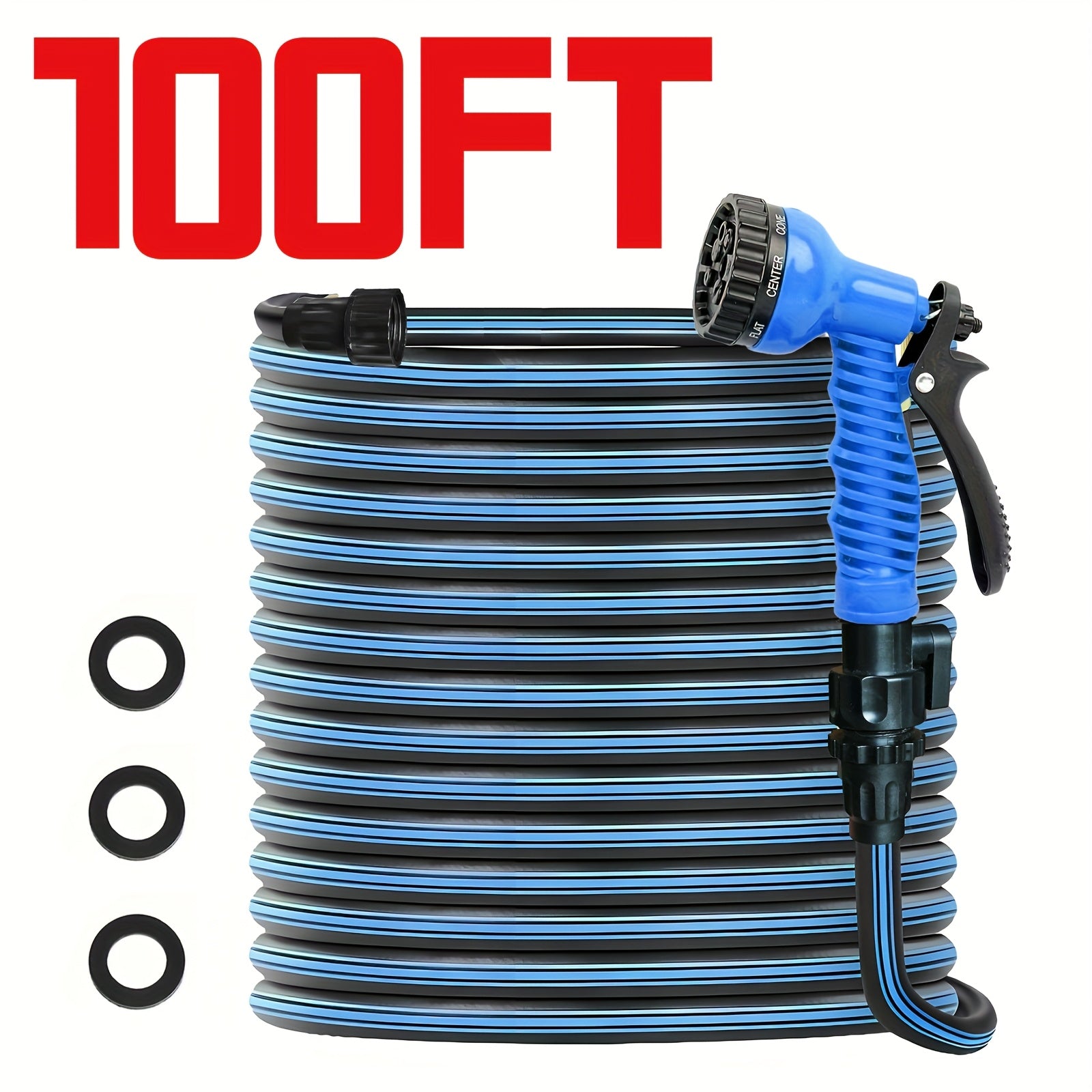 TEMU 100ft Heavy-duty Garden Hose Leak-proof Design, Gardening, Cleaning, And Forestry Equipment | Stylish Gardening Tool | Leak-proof Multi-use For