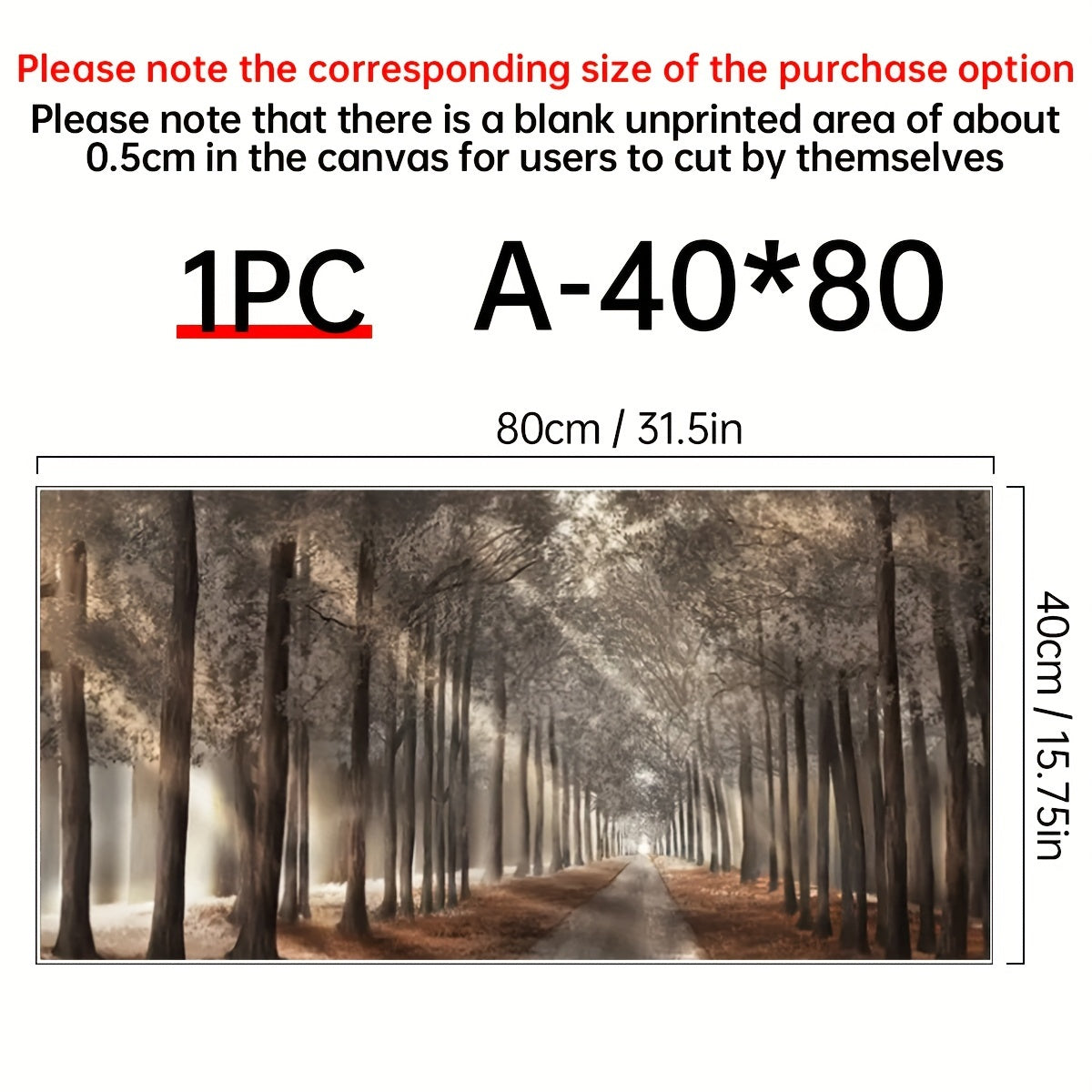 TEMU 1pc Vintage Canvas Art Print - Trees Landscape Wall Decor, Classic Oil Painting Poster For Living Room, Home Office, Dining Area - , Horizontal