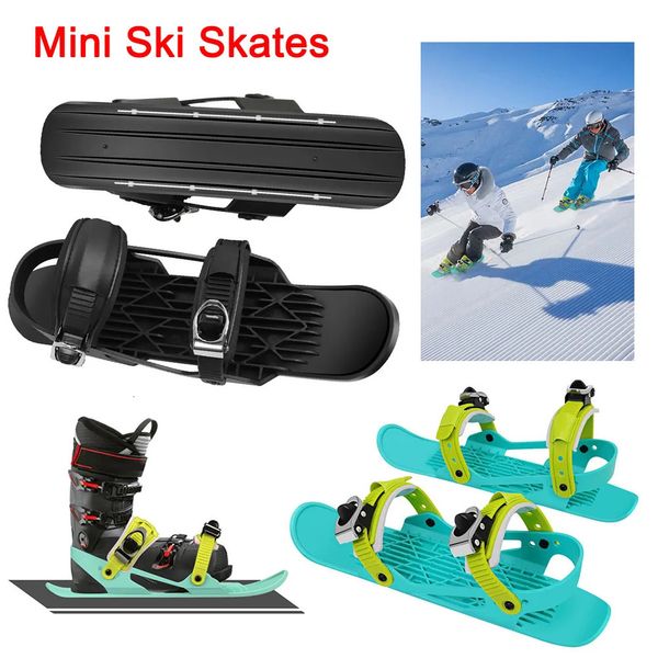 Skis Boots Skiboards Mini Short Ski Skates Snowskates Winter Outdoor Sports Shoes with Storage Bag for AdultsChildren 241112