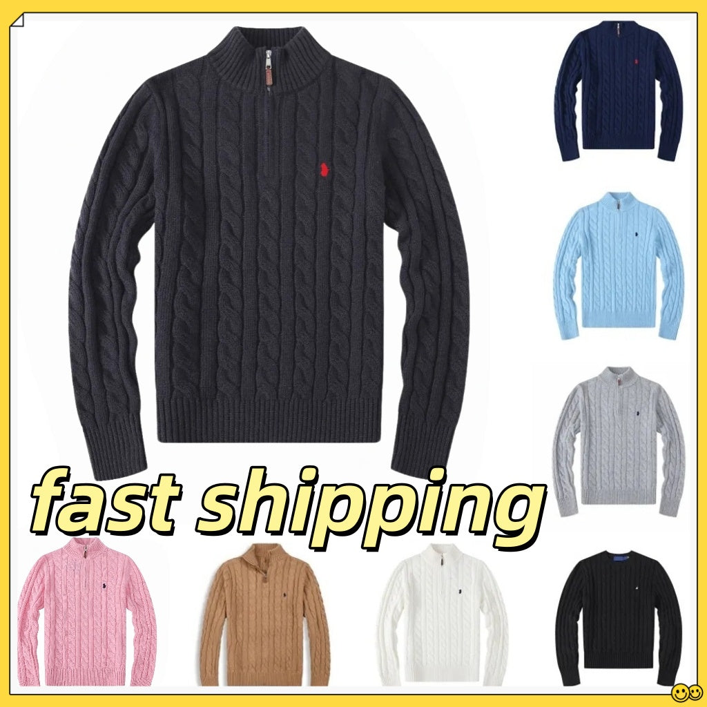Mens Sweaters Autumn Cardigan Designer Mens Sweaters Wool Casual High Quality Pull Half Zip Women Hoodies Polo Jacket Winter Long Sleeve Sweater Pul