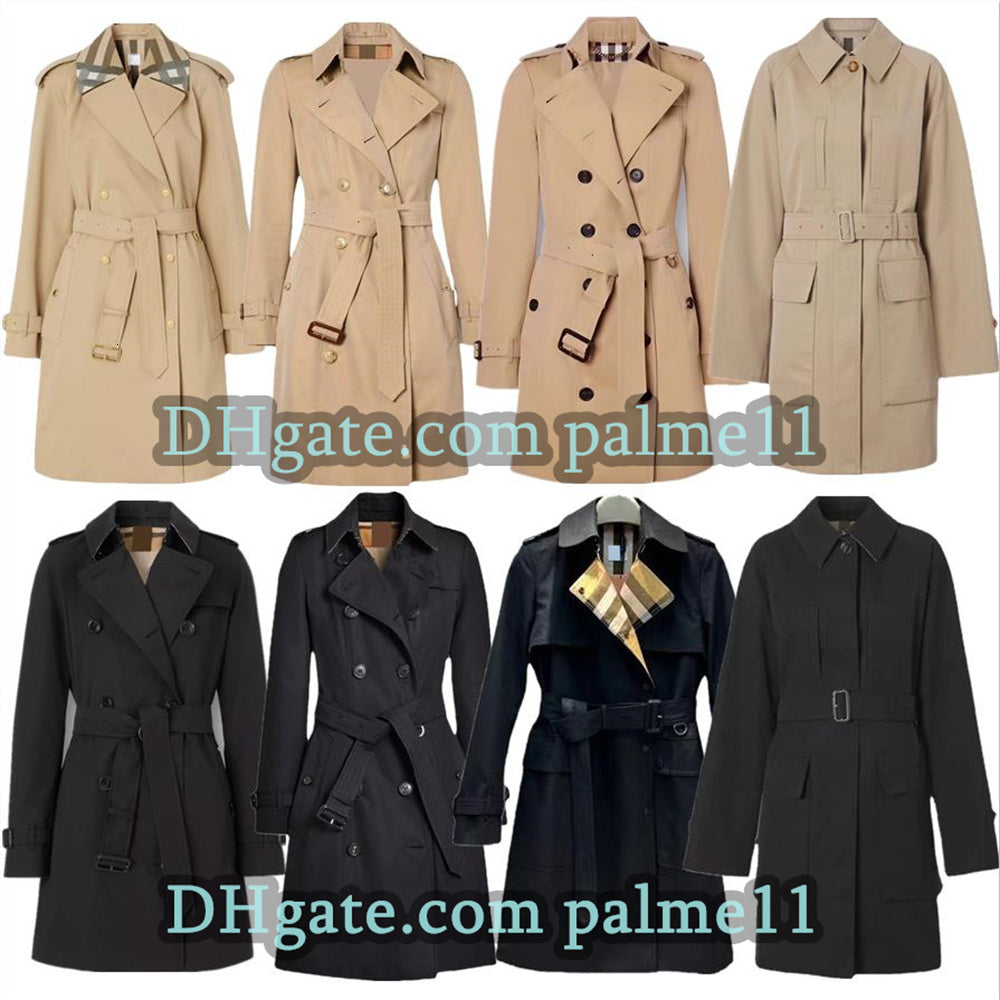 Premium Women Trench Coats Outerwear Long windbreaker Rainproof coat Double breasted plaid coat better quality Khaki overcoats Fashion wind coat Plu