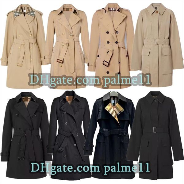 Premium Women Trench Coats Outerwear Long windbreaker Rainproof coat Double breasted plaid coat better quality Khaki overcoats Fashion wind
