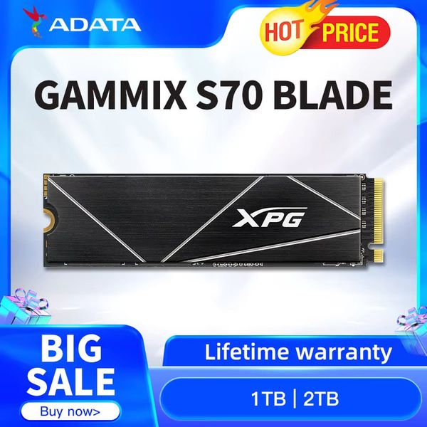 novo ADATA XPG GAMMIX S70 Blade PCIe Gen4x4 M.2 2280 Nvme 1TB 2TB Internal Gaming SSD For Desktop Hard Disk PC PS5 ssd