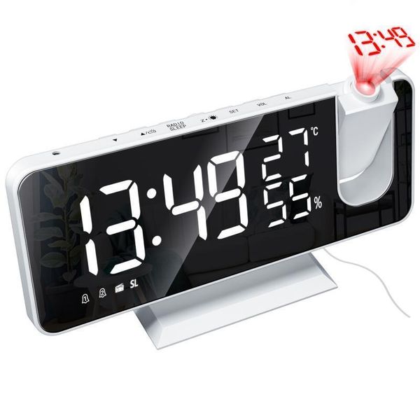 YX Cloc Other Accessories 2021 Led Digital Alarm Clock Hd Projection With Temperature-Humidity Display Radio Function Usb Mirror Dr Dhern k