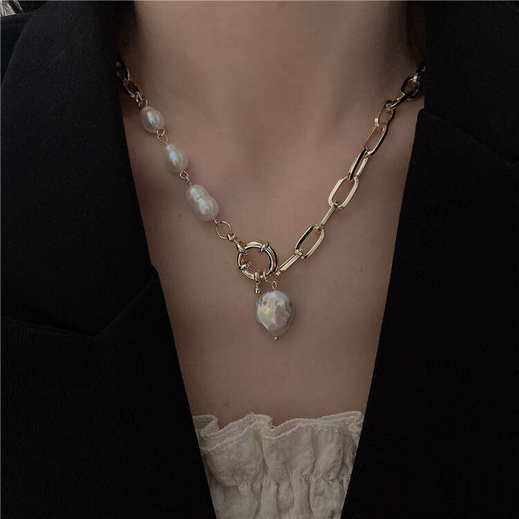 Baroque Pearl Necklace for Versatile and High Grade Collar Long Sweater Chain Women&#039;s Neckchain