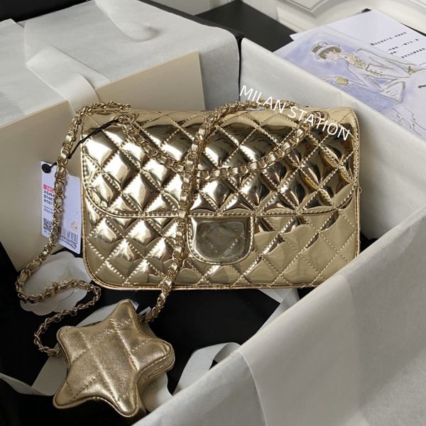 10A designer bag Calfskin Flap Bag 24CM Star Coin Purse Mirror quality Shoulder Bag Designer Woman Luxury Designer Bag Handbag High Quality