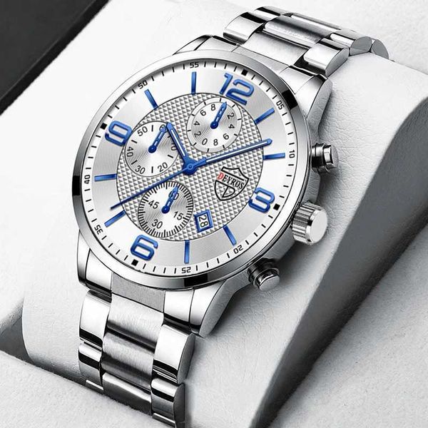 Fashion Mens Watches Luxury Stainless Steel Quartz Wristwatch Calendar Men Business Casual Leather Watch Luminous Clock Z250207