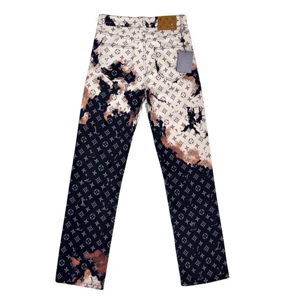 Men's Jeans designer Women Jeans New Luxury Brand Mens High Street Straight Jean Men Camouflage Casual Pants Washed Big Hole Zipper Mul