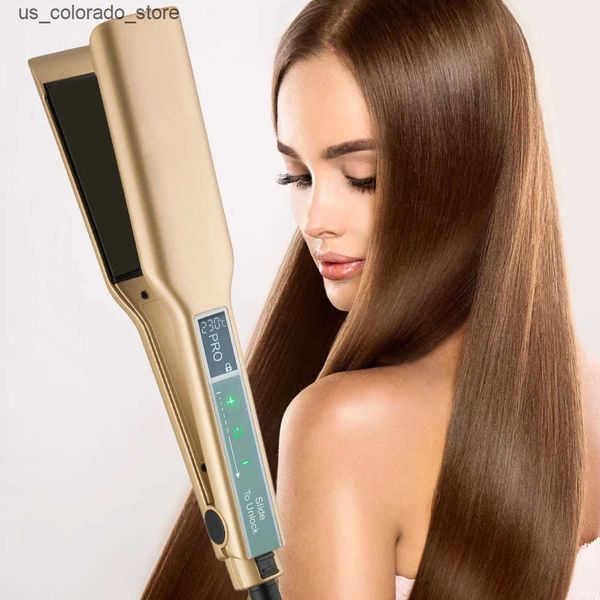 Electric Hair Brushes Hair Straightener Brush Titanium Plate Flat Irons Comb Keratin Treatment Salon Hair Styling Tools Dual Voltage L240910