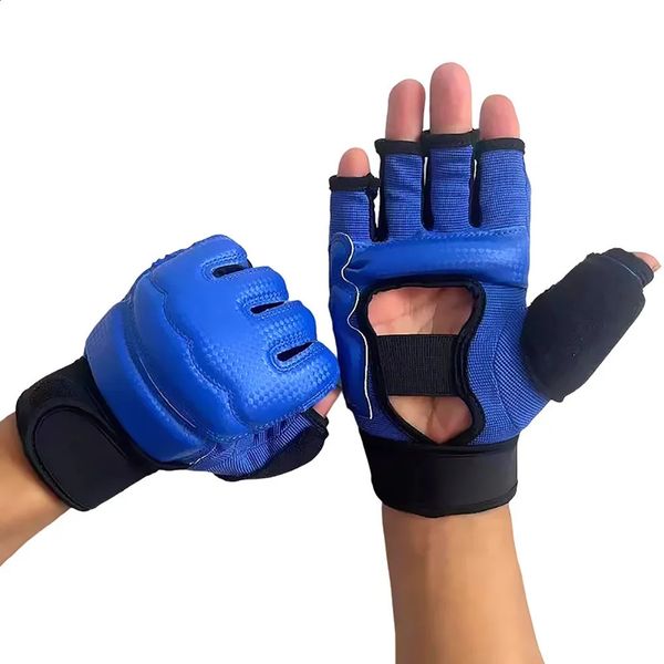 Half Finger Boxing Gloves PU Leather MMA Fighting Kick Boxing Gloves Karate Muay Thai Training Workout Gloves Kids Men 250117