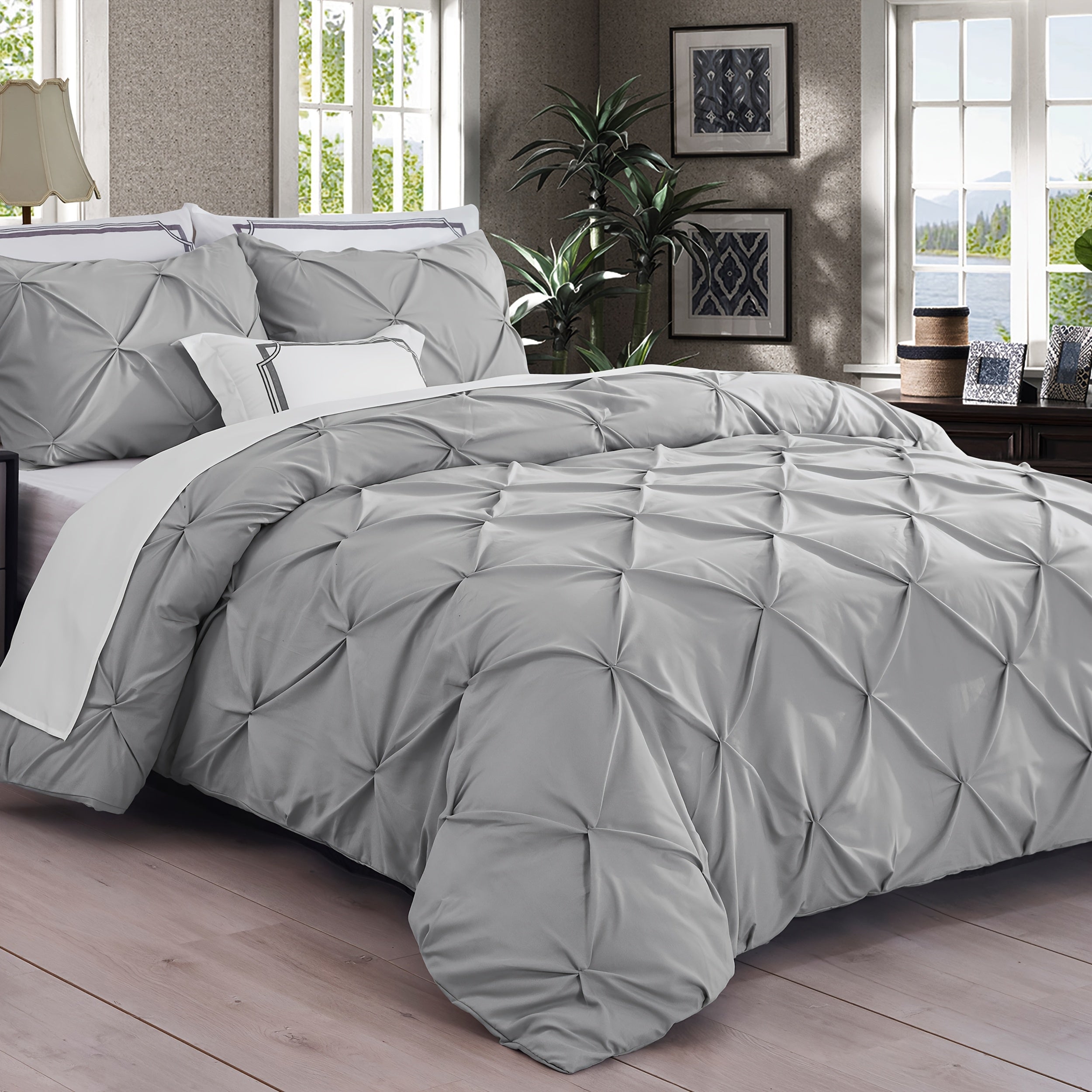 TEMU Queen 3pcs Set - Breathable & Cooling - Hotel - 1 Pinch Duvet Cover & 2 Pillowcases - All Season Breathable - Skin- Friendly, Soft & Fashion -