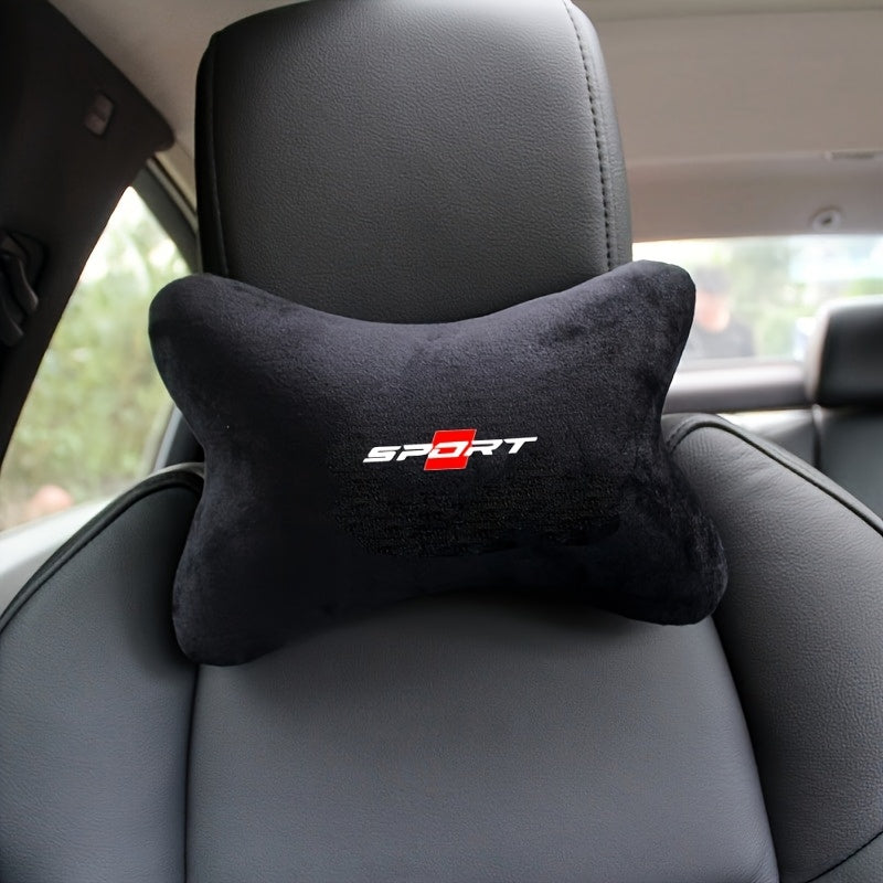 TEMU Sports Car Headrest Seat Cover, Upgraded Plush Material, Breathable Neck Support For Relaxation, Suitable For Most Vehicle Models
