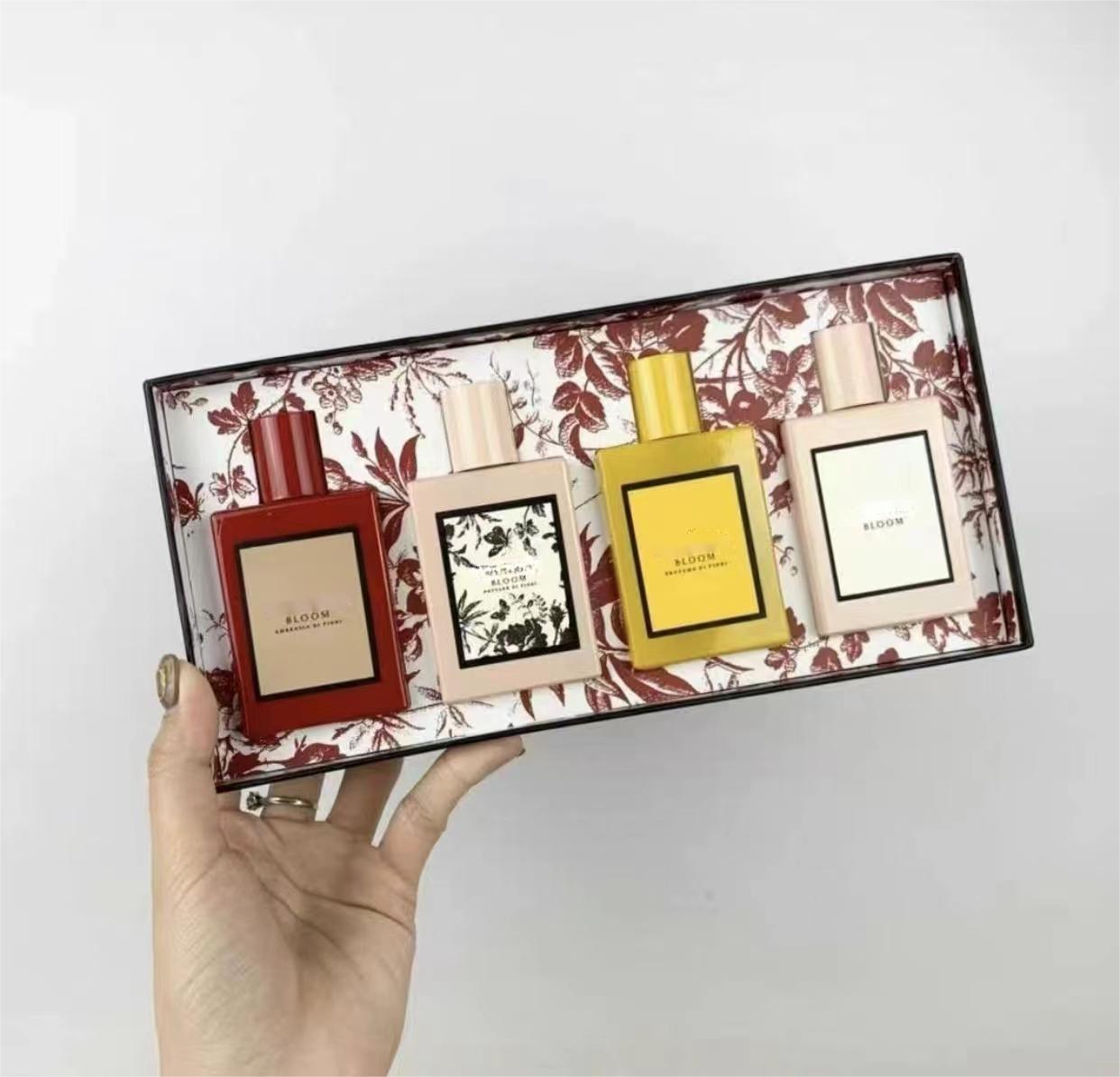 Perfume for girls glass bottle spray flowers feast bloom women strong set 30mlx4