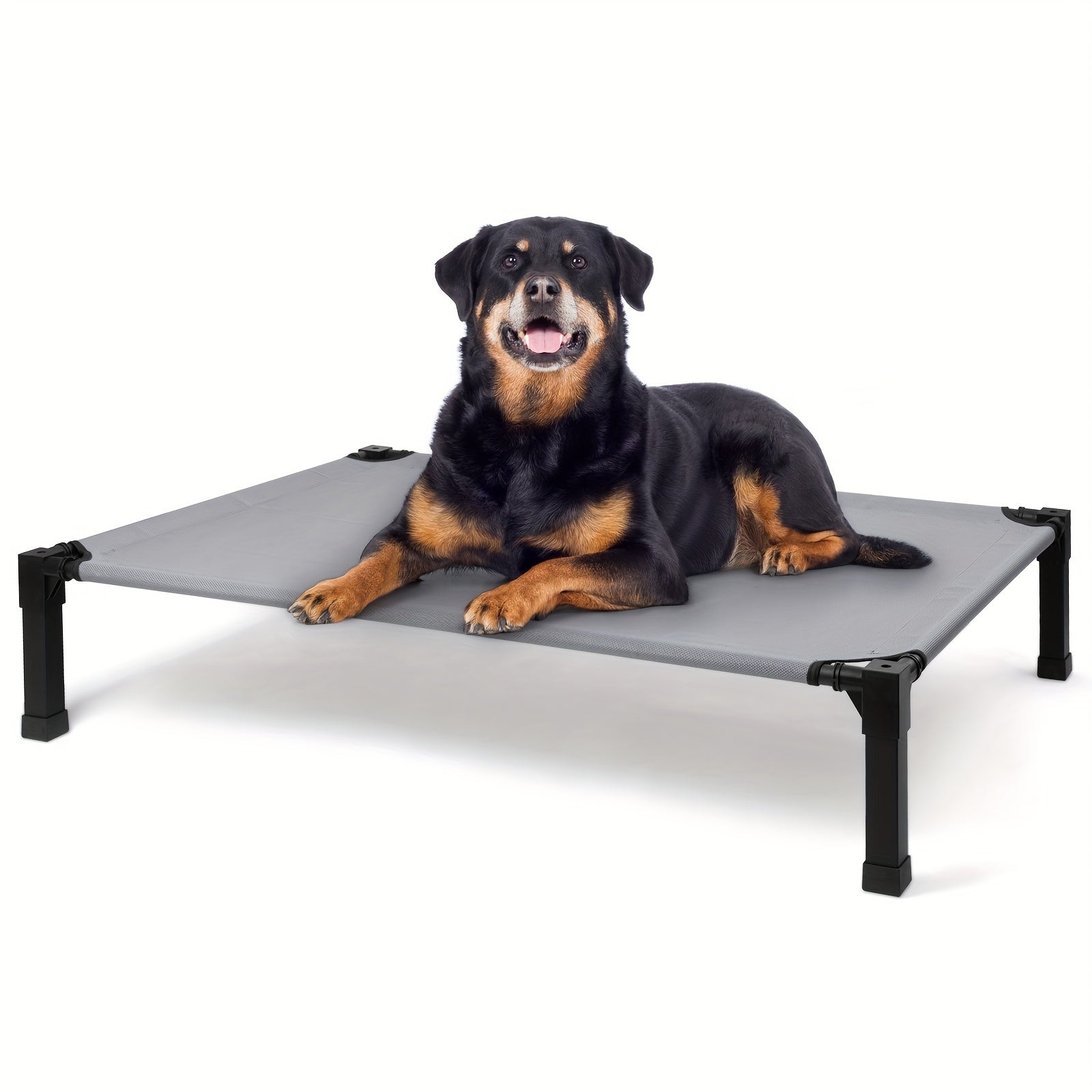 TEMU Cooling Elevated Dog Bed With Washable Breathable Mesh - Heavy-duty Metal Frame, Portable Raised Dog Cot With Feet - Indoor-outdoor Bed For