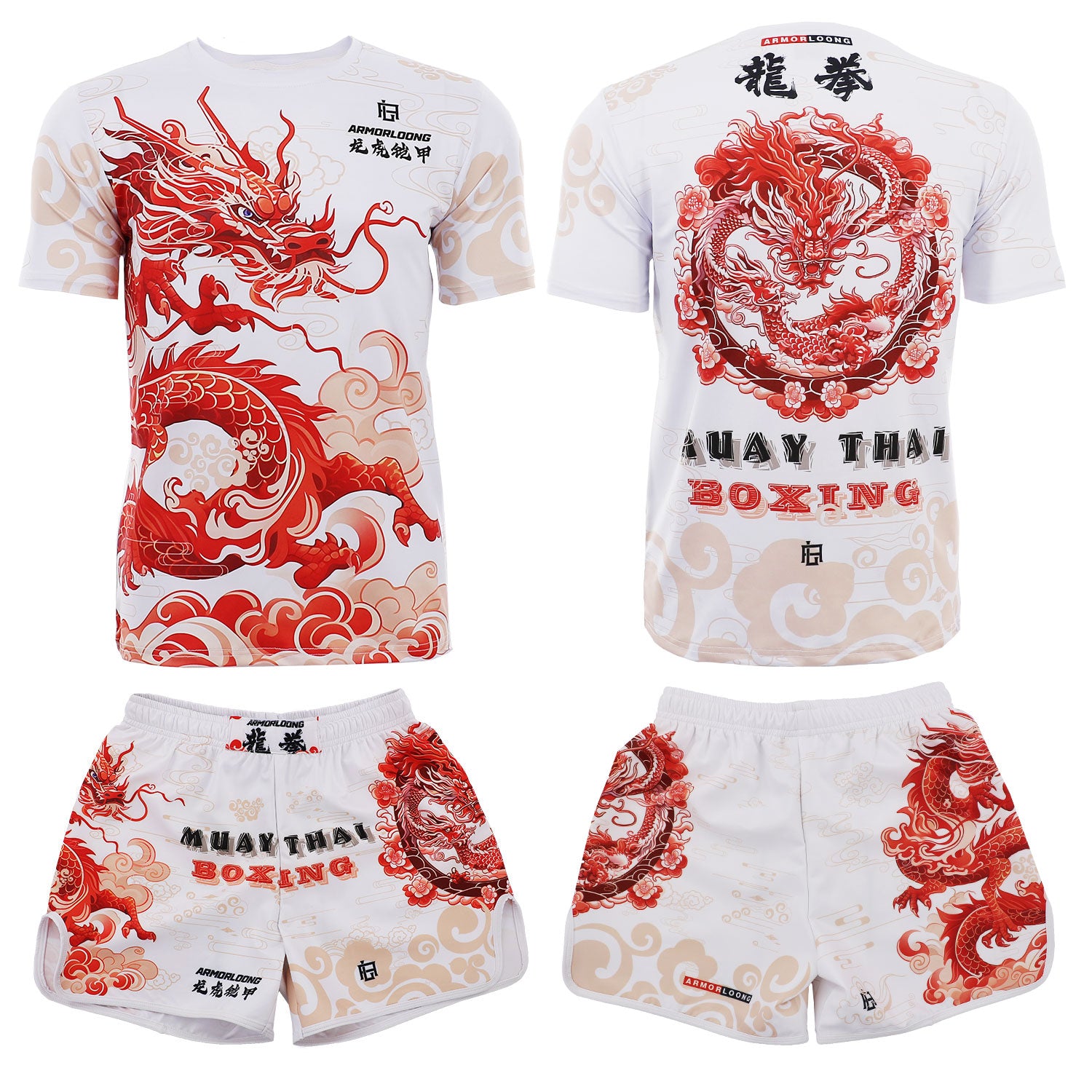 Jujutsu Muay Thai Fighting Club Sportswear Children&#039;s Adult Short Sleeve Training Shorts MMA Fitness Boxing Dragon Year Set