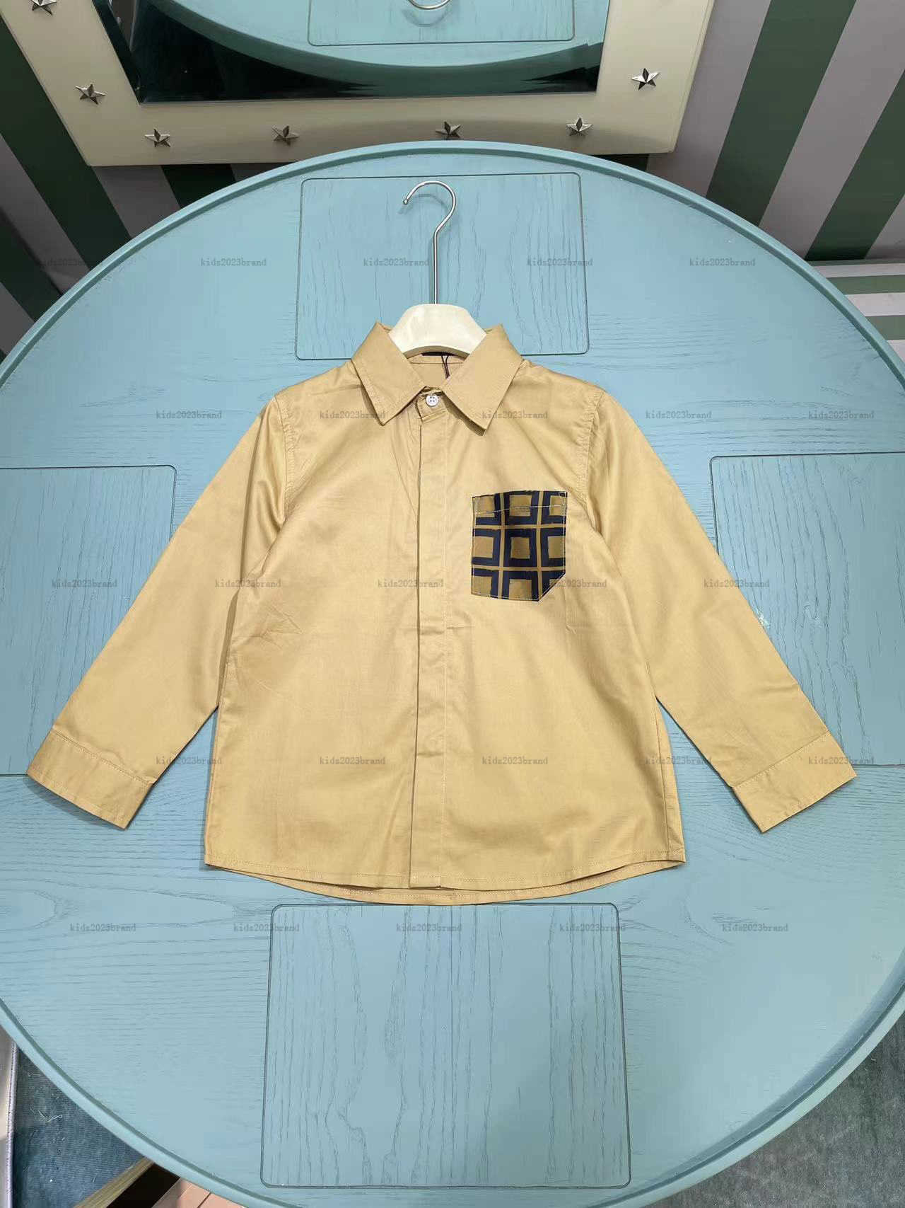 New baby shirt Chest pocket decoration lapel shirt high-quality kids designer clothes child cardigan Multiple styles girls boys Blouses
