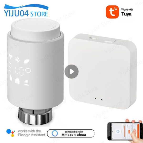 Tuya ZigBee Radiator Actuator Thermostat Smart Life TRV Thermostatic Valve Temperature Controllers Support Alexa Google Home