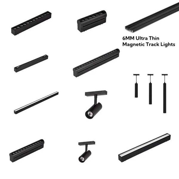 Magnetic Led Track Lights 6mm Ultra Thin 48V Surface Mount Ceiling Light System Black Magnet Rail Lamp Spotlight for Living RoomCL240730