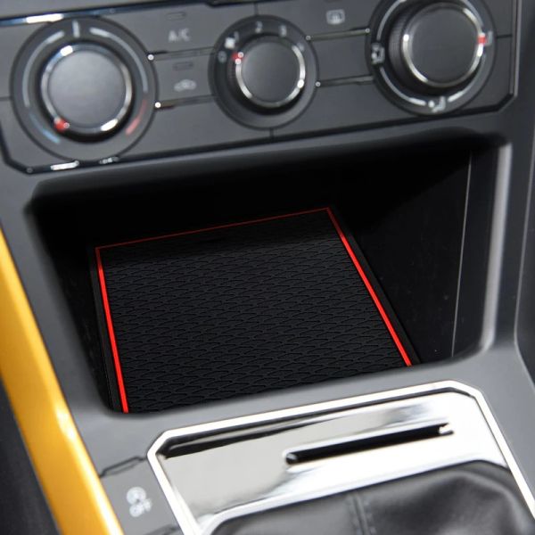 for VW Volkswagen POLO MK6 AW 2018 - 2023 Anti-slip Gate Slot Mat Car Door Groove Cup Pad Interior Accessories