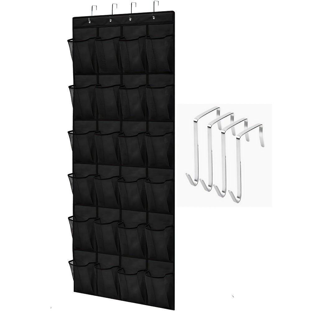 TEMU Slip Resistant Breathable Space Saving To 40 , Over The Door, Sturdy Closet Storage Rack Hangs On Closets For Shoes, Sneakers, Black Large 24