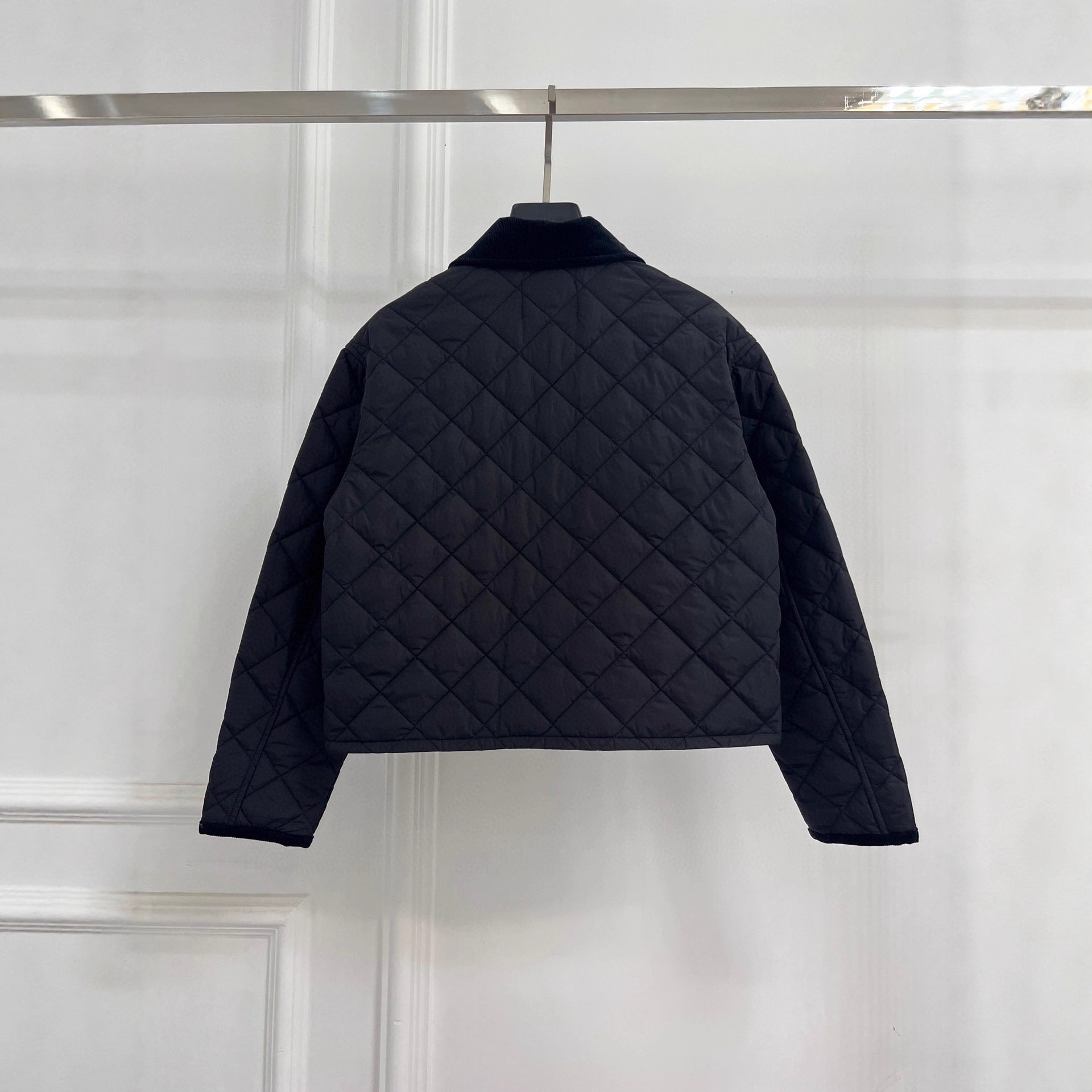 9AAWomen&#039;s Jackets Designer Triangular square neck ribbed short cotton jacket