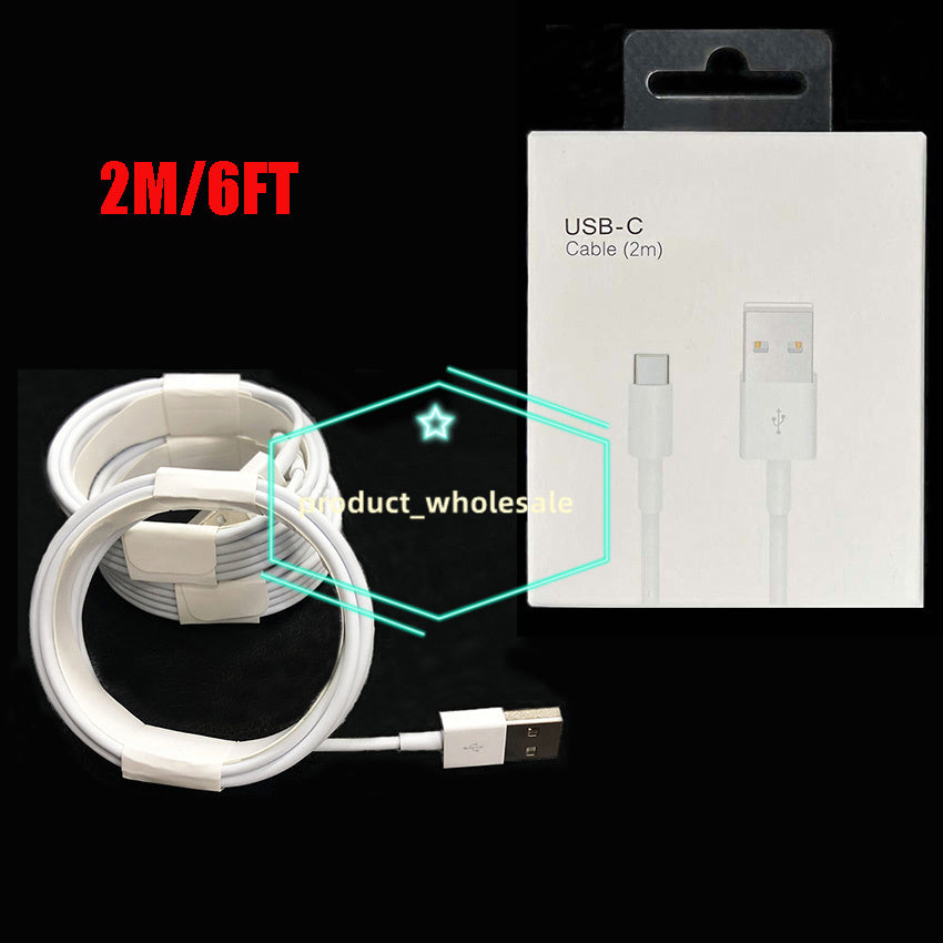 High Quality 2m 6FT 1m 3FT USB A Type C Cables Fast Charging Cords Quick Phone Charger Cord iPhone Cable for iPhone 7 8 X 11 12 13 and Samsung Andro