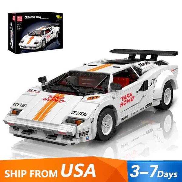 Technical MouldKing 10045 Lambor Countach Hypercar Supercar SportsCar Sports Car Model 1349PCS Building Blocks Brick Puzzle ToysXJ250102