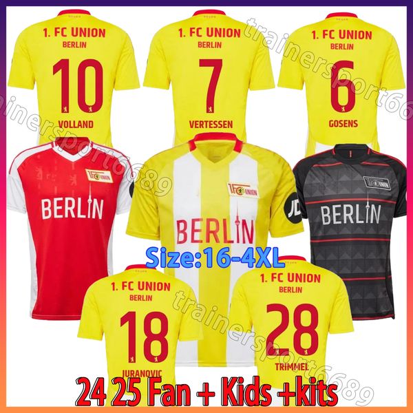 Union Berlin 24 25 home THIRD AWAY SOCCER JERSEYS 2024 2025 AARONSON 7 VERTESSEN 14 GOSENS JURANOVIC 18 T28 jersey football shirts top home