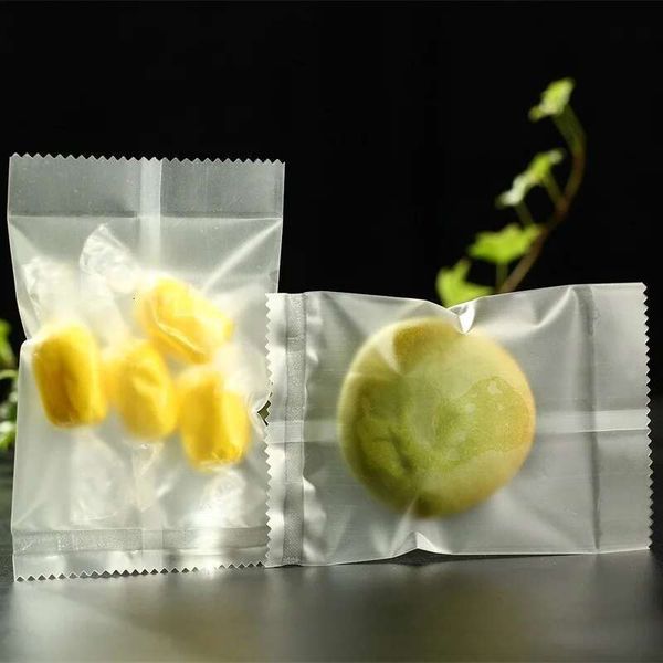 Middle-Sealed Candy Package Matte Transparent Plastic Bags - Heat Seal Flat Pouches Food Grade Powder Pack-Bag Seeds Pack