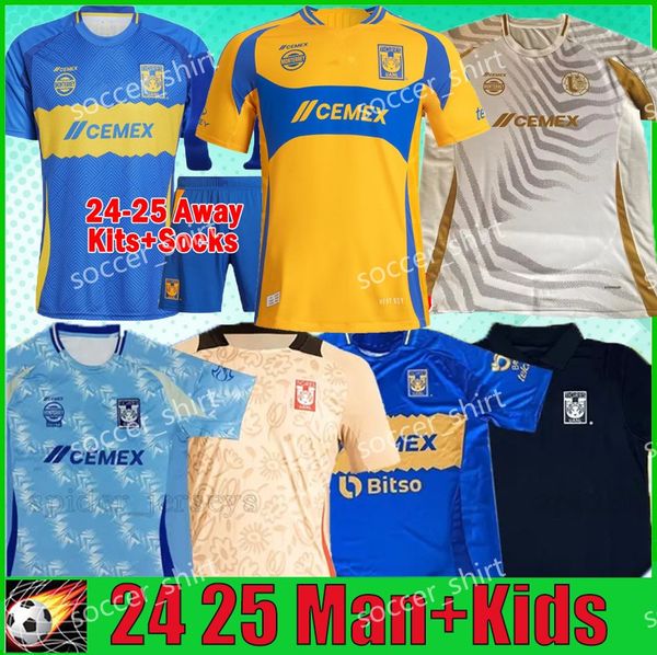 Tigres UANL 24 25 Soccer Jerseys home away third Mexico liga MX GIGNAC AQUINO PIZARRO NICOLAS F. THAUVIN football Player Fans shirts maillot