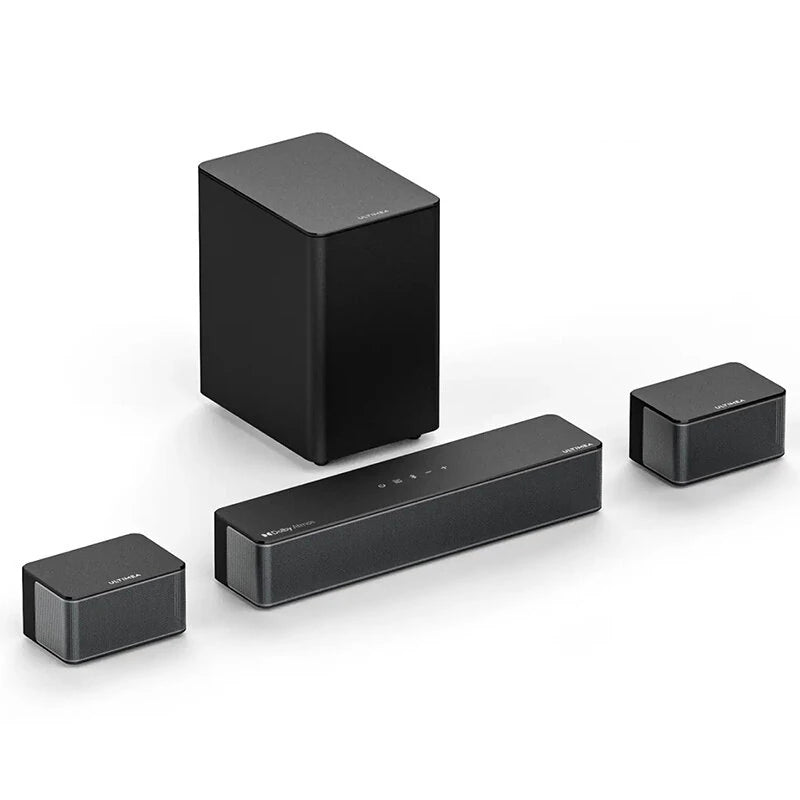 ULTIMEA Poseidon M4T 5.1CH Dolby Atmos Soundbar 450W bluetooth Soundbar with 5.25-inch Wireless Subwoofer 2 Rear Surroun