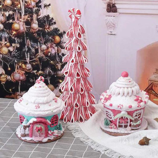 Christmas Decorations 2023 Christmas Glow Castle Christmas Tree Decoration Soft Clay Cute Macaron Accessories Christmas Holiday Supplies T24