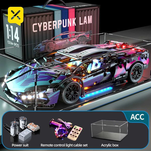 ToylinX 1314PCS Speed Car Building Block Technology Building Model Setting Supercar Brick Puzzle Toy Car For Children And AdultsC241231