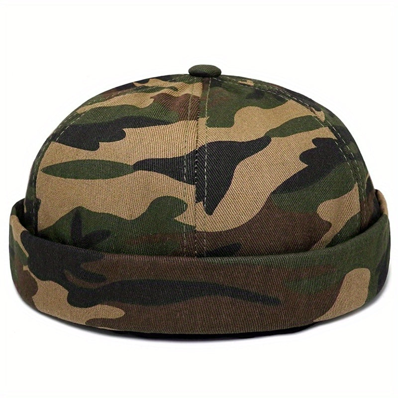TEMU Brimless Hats For Women Men Beanie Docker Sailor Skull Adjustable Brimless Caps Camouflage