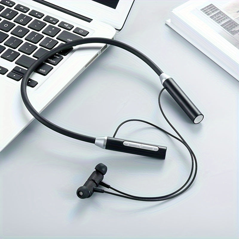 TEMU Wireless Neck-hanging Headphones Adopt Enc To Reduce Noise. The High-end And High-quality Calls Are Suitable For Sports And Running, Driving,