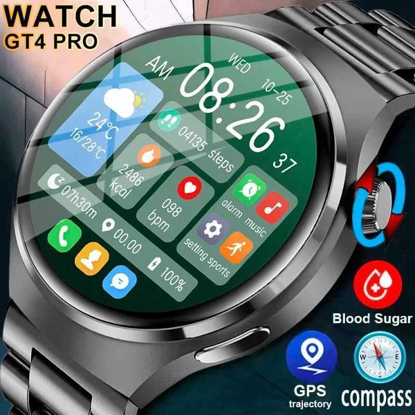 2024 Watch 4 Pro NFC Smart Watch Wen AMOLED HD Sn Call Health Monitoring Blood Pressure Waterproof Mens Smart Watch Y241114
