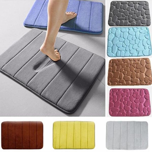 40*60cm Bath Mat Bathroom Carpet Water Absorption Rug Shaggy Memory Foam Bathroom Mat Set kitchen Door Floor tapis salle de bain